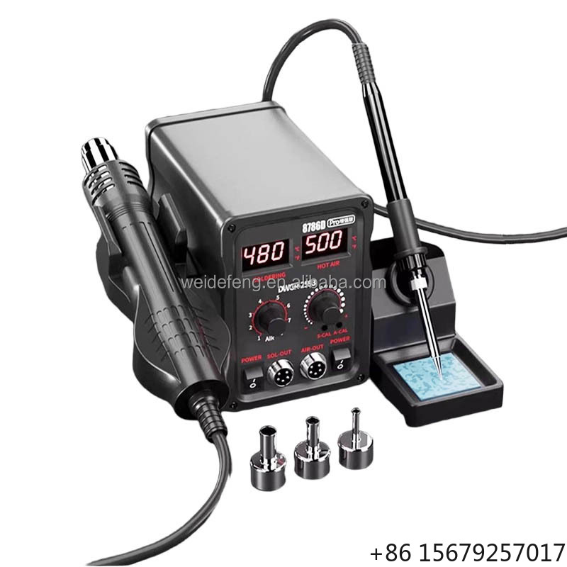2 In 1 Soldering Rework Station 750W - Elektrische reparatieset met LED-display voor het