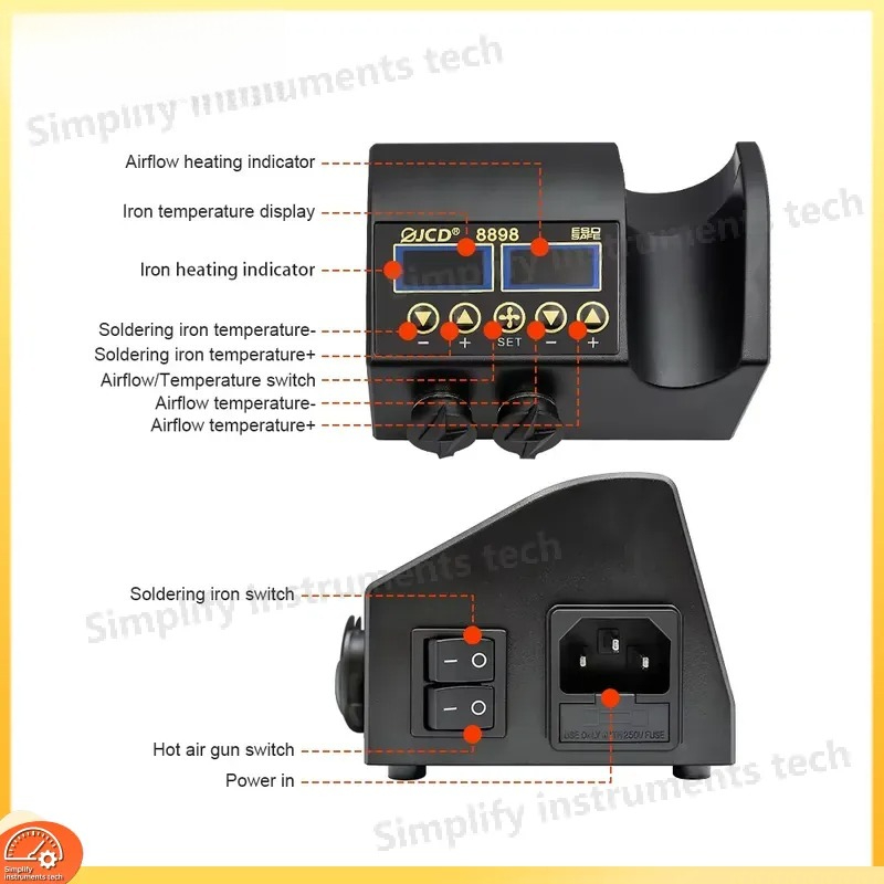 8898 Soldeerstation 750W 2-in- - 2 In 1 Soldering Rework Station 750W recensie en prijs