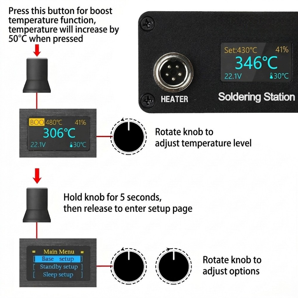 T12 soldeerstation, AC100-240V - T12 Soldering Station Oled recensie en prijs